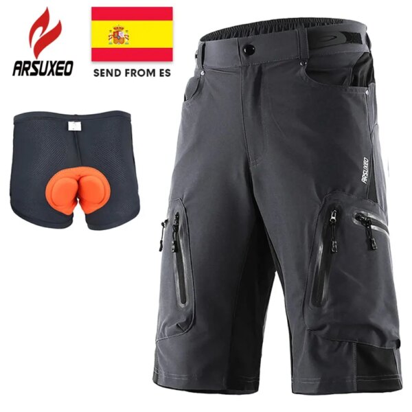 ARSUXEO-pantalones cortos de ciclismo para hombre, Shorts holgados para ciclismo deportivo al aire libre, para ciclismo de montaña o de montaña, de verano