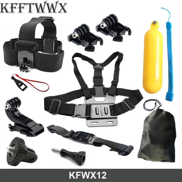 Kit de accesorios para Gopro Hero 12 11 10 9 negro 8 7 6 5 4 Yi 4K SJ4000 EKEN H9 AKASO DBPOWER Correa trípode montaje Go pro 9 Cámara