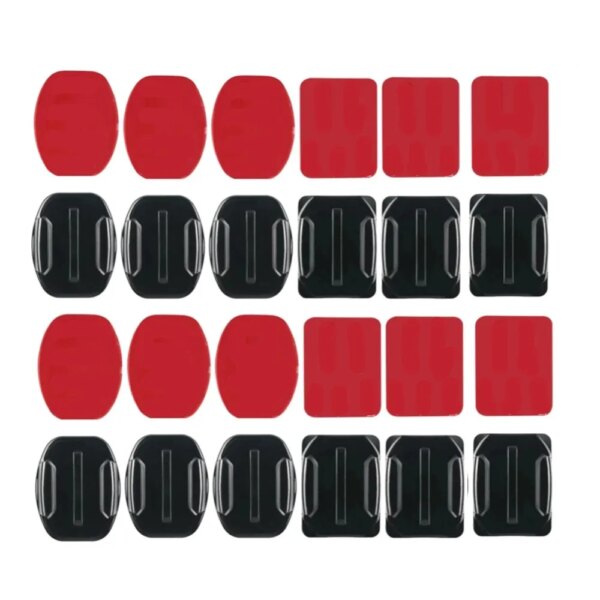 Soportes adhesivos para GoPro 12 9 8 7 5 soportes planos curvos almohadillas adhesivas para Go Pro Xiaomi Yi SJCAM Cámara de Acción casco tablero Coche