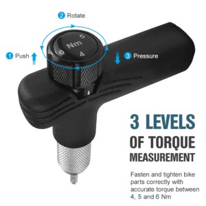 Llave dinamométrica para bicicleta ajustable, llave dinamométrica en T de 4/5/6Nm, Kit de mantenimiento de bicicleta portátil, accesorios para bicicleta, Herramientas de reparación de bicicletas