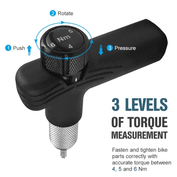 Llave dinamométrica para bicicleta ajustable, llave dinamométrica en T de 4/5/6Nm, Kit de mantenimiento de bicicleta portátil, accesorios para bicicleta, Herramientas de reparación de bicicletas