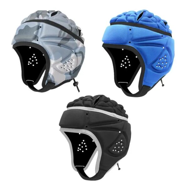 Casco acolchado de EVA para Rugby ajustable, Protector de casco Protector de cabeza suave para Portero De Fútbol, ​​Unisex, niños, jóvenes y adultos