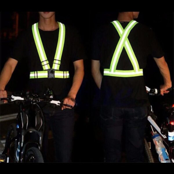 Chalecos reflectantes de seguridad ajustables de alta visibilidad para ciclismo, chaqueta a rayas, chaleco nocturno de ciclismo, 1 unidad, lo más nuevo