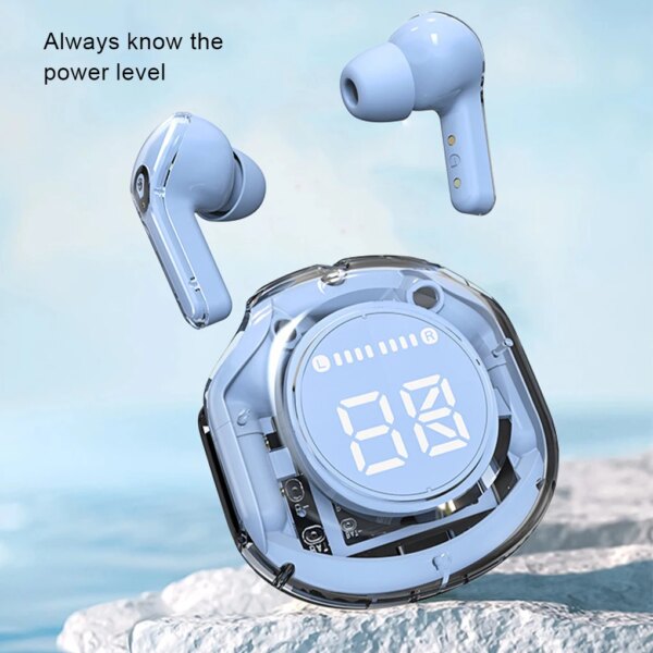 Auriculares inalámbricos Air39, cascos transparentes ENC con reducción de ruido, para juegos, batería de larga duración, BT 5,3, con luces de respiración