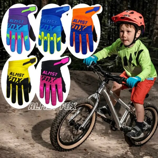 Almst Fox 2022 MTB guantes de bicicleta de montaña para niños Defend ATV UTV guantes de bicicleta de equilibrio de dedo completo para edades de 6 a 12 años