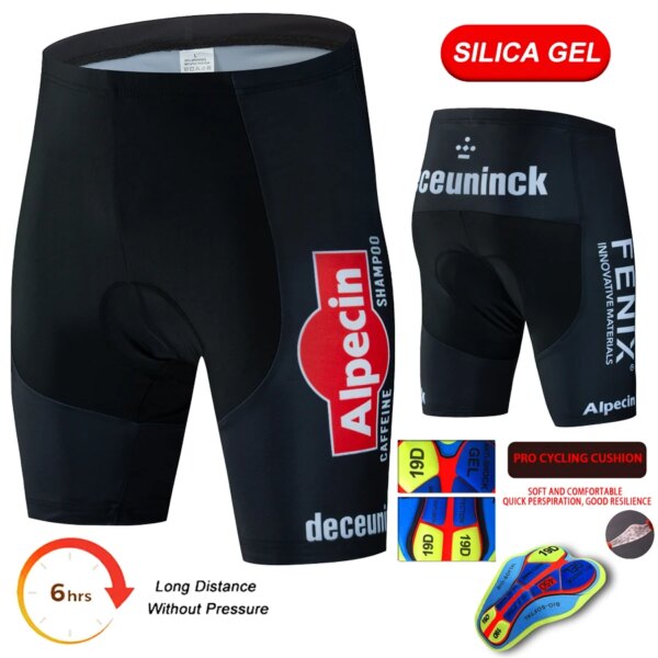 Alpecin-pantalones cortos con pechera para ciclismo para hombre, mallas transpirables de verano, ropa profesional para bicicleta de montaña, acolchado de GEL 19D, novedad de 2024