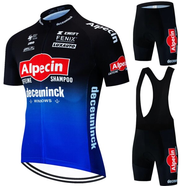 Alpecin-pechera de ciclismo Tricuta para hombre, ropa deportiva, uniforme de bicicleta, pantalones, traje de Gel, Jersey de carretera, Kit de ropa de verano para hombre