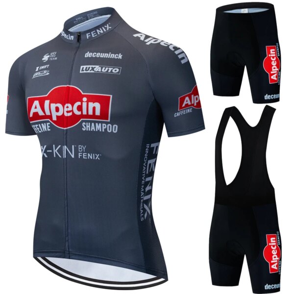 Alpecin Jersey ciclismo ropa de hombre 2024 equipo hombre uniforme completo pantalones cortos Mtb blusa conjunto deportes de bicicleta pantalones masculinos traje