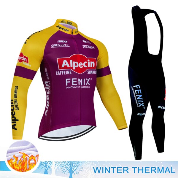 Conjunto deportivo Alpecin, blusa de ciclismo para hombre, Jersey, ropa de bicicleta para hombre, ropa térmica, traje, chaqueta para hombre, pantalones de lana de invierno, traje Mtb