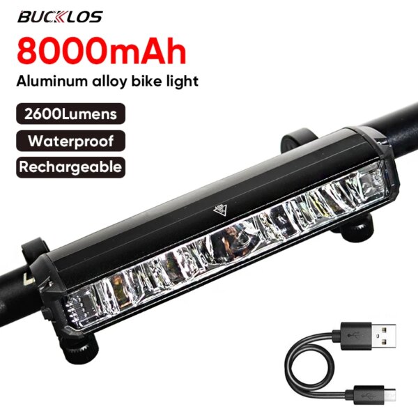 Luz de aleación de aluminio para bicicleta, lámpara frontal recargable por USB, LED superbrillante, resistente al agua, luces para bicicleta de montaña y carretera