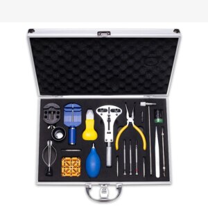 Juego de aleación de aluminio, Kits de herramientas de reparación de relojes, removedor de pasadores de enlace de reloj, abridor de caja, removedor de barra de resorte, Kits de palanca de abridor de tapa de movimiento