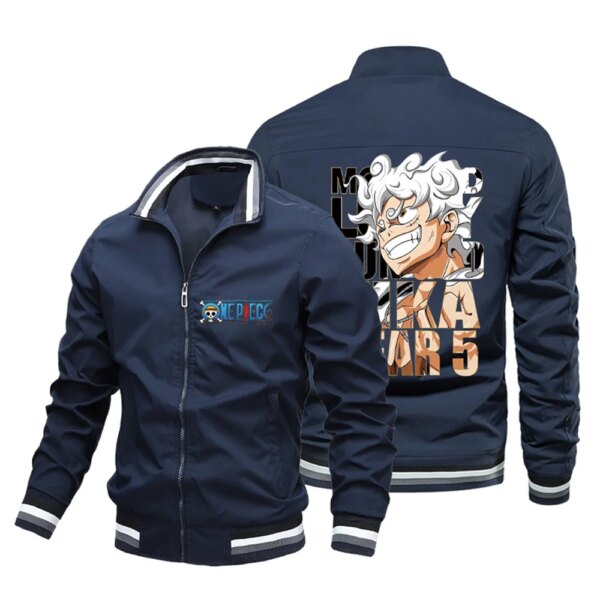 Chaqueta Bomber de Anime de una pieza para hombre, chaqueta informal Extra grande de calle Harajuku, abrigo deportivo de ciclismo a prueba de viento, Top