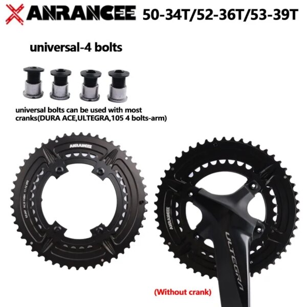 Anrancee Plato 110bcd Manivela de Bicicleta de Carretera Rueda de Plato 50-34T 52-36T 53-39T para Shimano 5800 R7000 R8000 R8100 Corona de Bicicleta