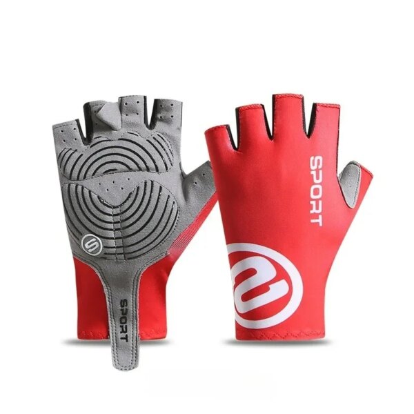 Guantes antideslizantes, transpirables y con protección solar, guantes de ciclismo de medio dedo, manoplas de tela antideslizantes para deportes de bicicleta