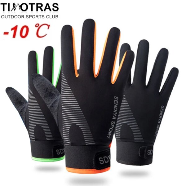 Guantes de ciclismo antideslizantes, guantes de bicicleta con pantalla táctil, guantes deportivos a prueba de golpes para montaña y carretera, guantes transpirables con dedos completos para hombres y mujeres