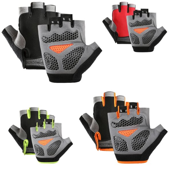 Guantes antideslizantes transpirables de medio dedo, guantes transpirables para ciclismo, Fitness, gimnasio, culturismo, Crossfit, ejercicio, guantes deportivos