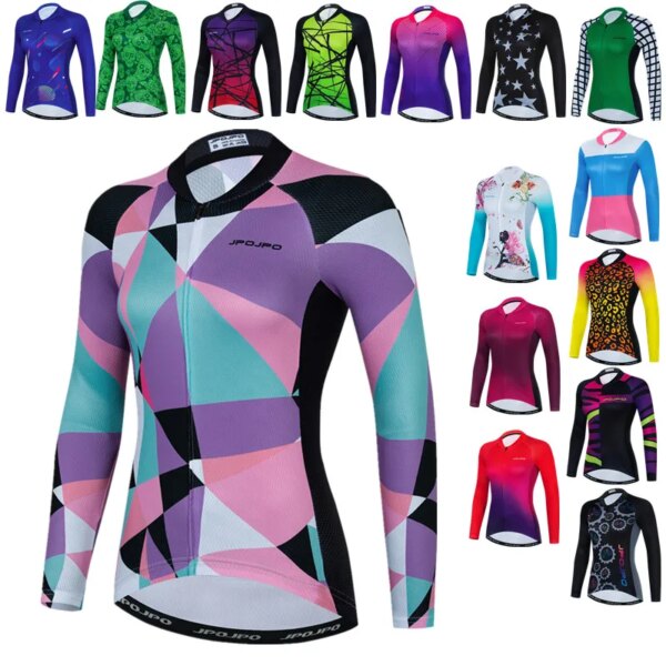 Camiseta para bicicleta de montaña de otoño, Jersey de ciclismo de manga larga para mujer, ropa de ciclismo de montaña profesional de manga larga, chaqueta de ciclismo de carreras