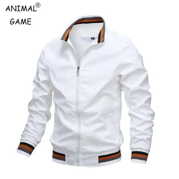 Chaqueta informal con cremallera y cuello levantado para hombre, abrigo deportivo para exteriores, cortavientos, Bomber impermeable, otoño e invierno