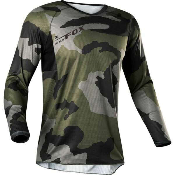 BAT FOX Jersey para descensos manga larga camiseta para bicicleta de montaña Enduro MTB Jersey de secado rápido camiseta de Motocross para hombre