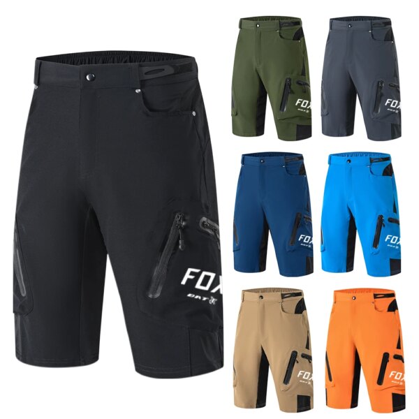 BAT FOX pantalones cortos de ciclismo para hombre, pantalones cortos holgados para bicicleta de montaña MTB, pantalones cortos para deportes al aire libre, senderismo, descenso, pantalones cortos para bicicleta, pantalones cortos Enduro