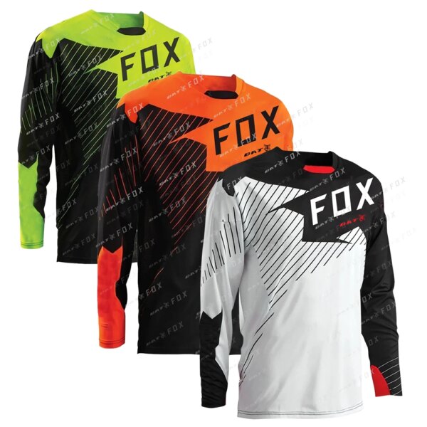 Camiseta de Motocross BAT FOX, camiseta de carreras Enduro MTB, camiseta de bicicleta de descenso, camiseta de Enduro cruzada todoterreno transpirable de secado rápido