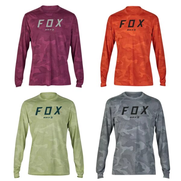 BAT FOX Motocross camiseta de manga larga Jersey para descensos de secado rápido nueva camiseta MTB Enduro bicicleta Jersey hombres ciclismo ropa