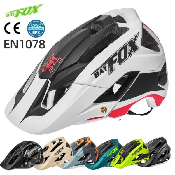 BATFOX Casco de bicicleta de montaña MTB Ciclismo casco visera de carreras casco de bicicleta bicicleta de carretera hombre mujer Capacete Ciclismo