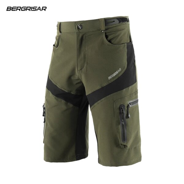 BERGRISAR Pantalones cortos de ciclismo para hombre Mtb pantalones cortos para bicicleta de montaña multibolsillos pantalones sueltos para bicicleta cuesta abajo pantalones deportivos al aire libre