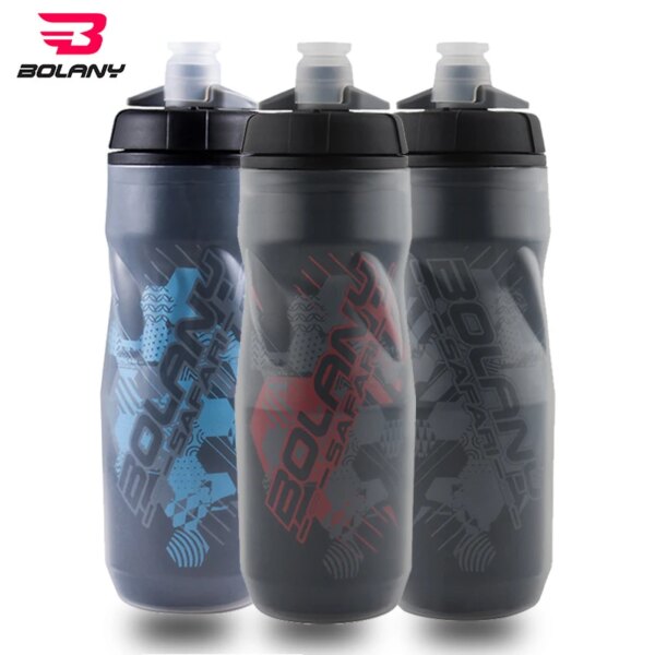 BOLANY Botella de agua para bicicleta 610ML PP5 Taza exterior protegida contra el calor y el hielo de doble capa para equipo de ciclismo Botella de agua para bicicleta