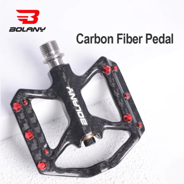 BOLANY Pedales de bicicleta de fibra de carbono ultraligeros antideslizantes bicicleta de carretera MTB 3 rodamientos Pedal de bicicleta de carbono accesorios de bicicleta impermeables