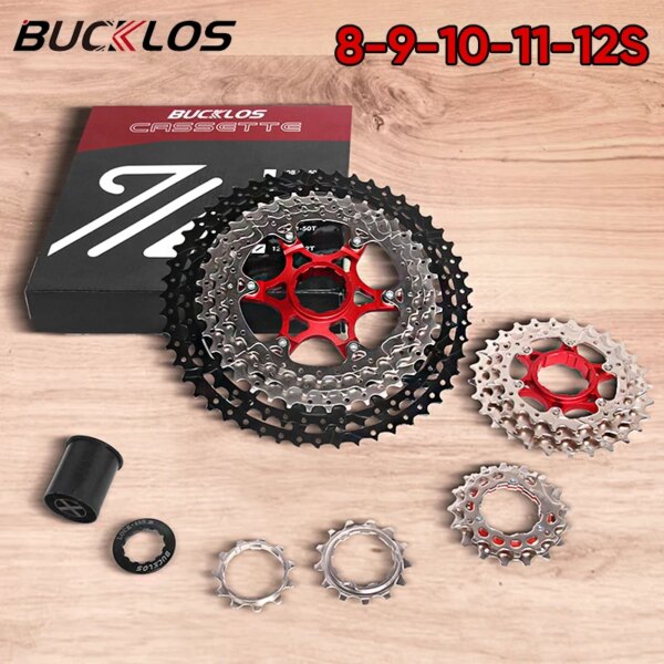 BUCKLOS Cassette de 12 velocidades para bicicleta de montaña, rueda libre de 11 velocidades, piñón de 32/36T/40T/42T/46T/50T/52T, compatible con SHIMANO HG