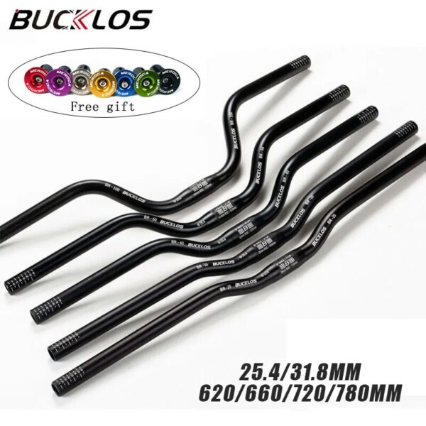 BUCKLOS 25,4mm 31,8mm manillar elevador de bicicleta 620/660/720/780mm manillar de bicicleta ultraligero tipo M MTB BMX manillar