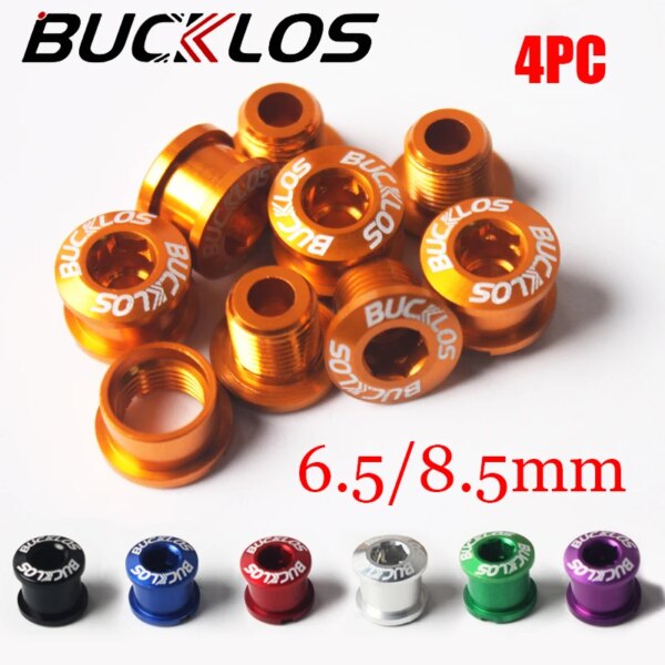 BUCKLOS, 4 tornillos para rueda de cadena de bicicleta, pernos de plato de ciclismo, aleación de aluminio de 6,5/8,5mm, tornillos de placa de bicicleta de montaña, pieza de bielas, 1 unidad