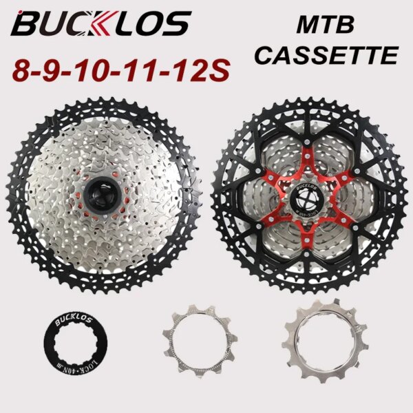 BUCKLOS 8 9 10 11 12 velocidades bicicleta de montaña rueda libre Mtb Cassette 8v 9v 10v 11v Velocidade bicicleta rueda libre HG piñón de ciclismo