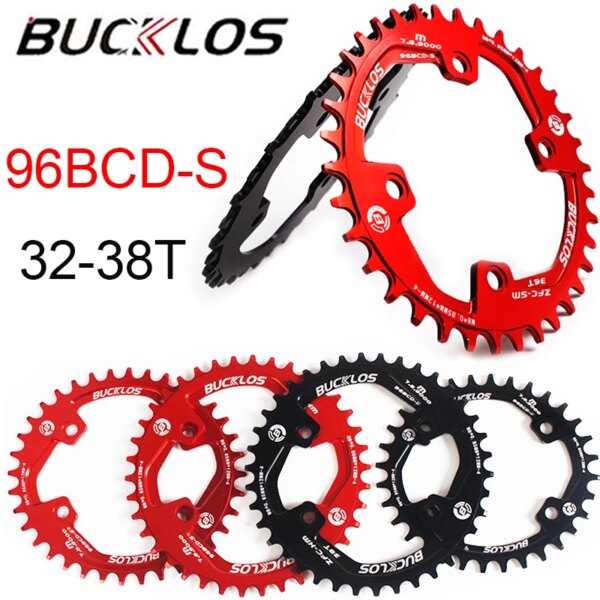 BUCKLOS asimetría 96BCD-S plato 30T 32T 34T 36T 38T plato de bicicleta redondo ovalado MTB rueda dentada piezas de bicicleta de montaña