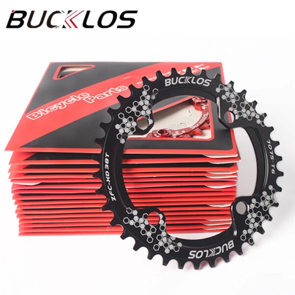 BUCKLOS bicicleta 104 BCD plato redondo ovalado anillo de cadena de bicicleta 30T 32T 34T 36T 38T 40T 42T rueda dentada ancha y estrecha pieza de bicicleta