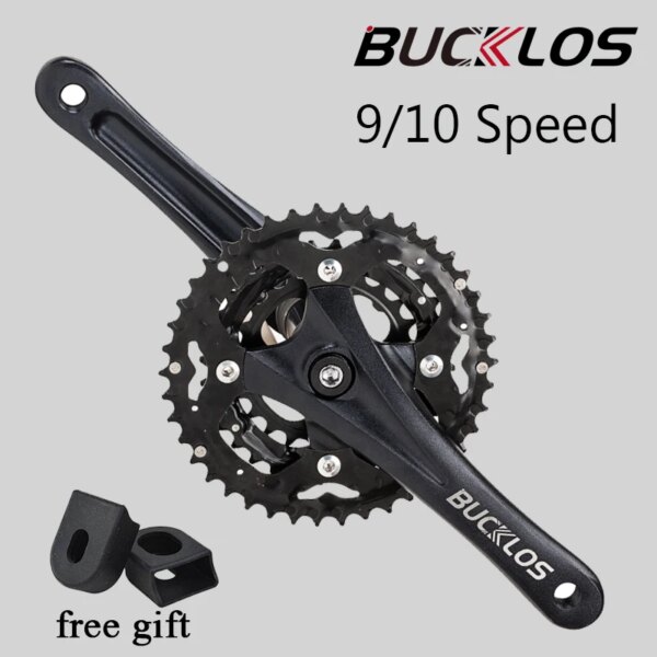 BUCKLOS bielas de bicicleta 104/64 BCD Crown 3*9S 3*10S bielas de bicicleta de montaña 170mm manivela cuadrada brazos de manivela de bicicleta de montaña para bicicleta