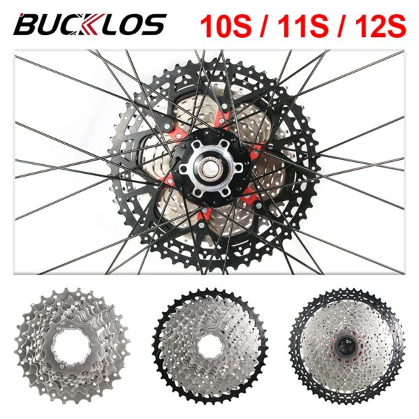 BUCKLOS MTB bicicleta de carretera Cassette CNC volante de bicicleta 10 11V 12V rueda libre de bicicleta 32/36T/40T/42T/46T/50T/52T piñón para SHIMANO HG