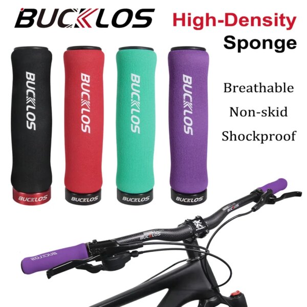 BUCKLOS-empuñadura de Manillar de bicicleta de montaña, empuñaduras de esponja suave para bicicleta de montaña, antideslizantes, cómodas y bloqueables, piezas ultraligeras para bicicleta