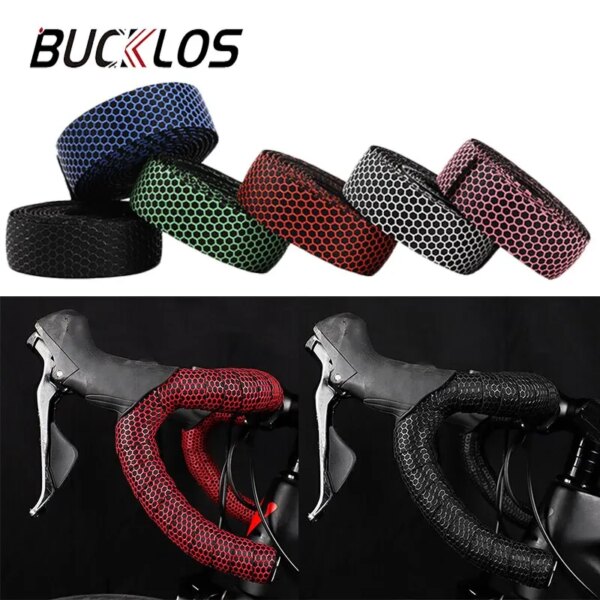 BUCKLOS-Cinta antideslizante para manillar de bicicleta de carretera, cinta para manillar de Gel de sílice, absorción de impacto, accesorios para bicicleta