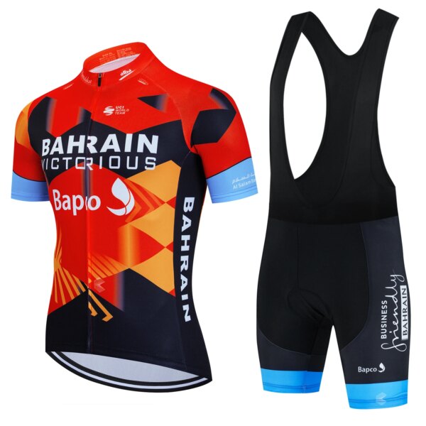 Bahrein Victorious Team-Conjunto de Jersey de ciclismo Anti-UV para hombre, camiseta transpirable para carreras deporte, ropa de ciclismo de montaña, verano 2023