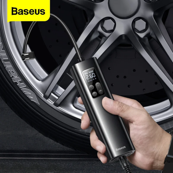 Baseus-compresor de aire para coche, bomba de aire eléctrica portátil de 12V para neumáticos de motocicleta y bicicleta, inflador Digital, Mini bomba inflable