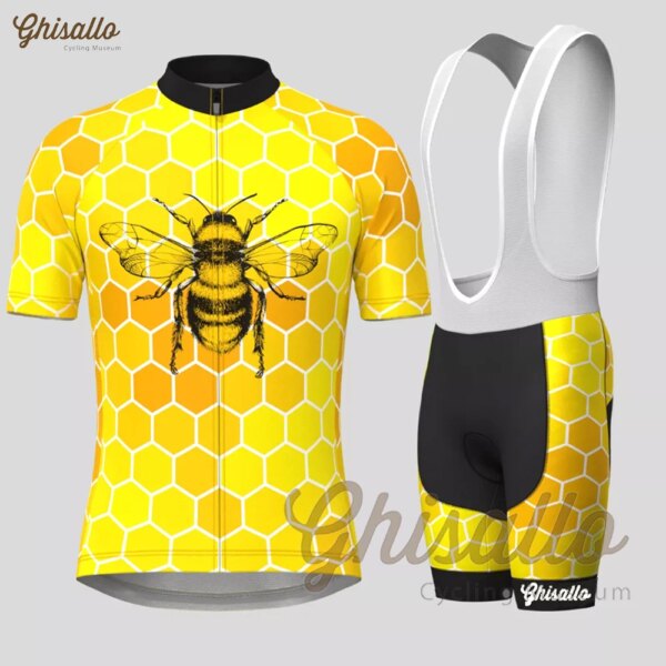 Bee Cycling Jersey Set para Hombre, Anti-UV, Transpirable, Carreras, Deporte, MTB, Bicicleta, Traje de Ropa, Verano