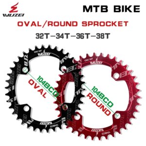 Manivela redonda ovalada 104BCD para bicicleta, rueda de cadena ancha y estrecha, plato de bicicleta de montaña, piezas de placa dentada, ovalada, 32T, 34T, 36T y 38T