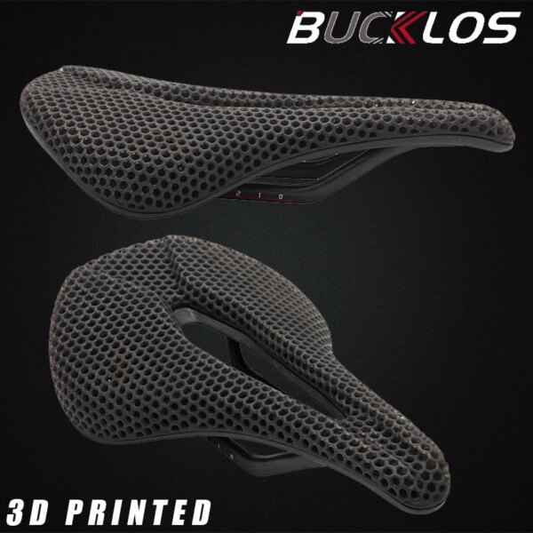 Cojín para asiento de bicicleta de fibra de carbono 3D, asiento de bicicleta ultraligero con estampado 3D, asiento de ciclismo transpirable, sillín duradero para bicicleta de montaña