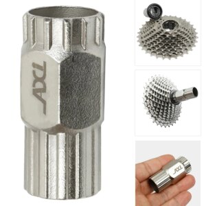 Herramienta removedora de Cassette de volante de inercia para bicicleta Shimano MTB, herramientas de reparación de ciclismo con manga de rueda libre