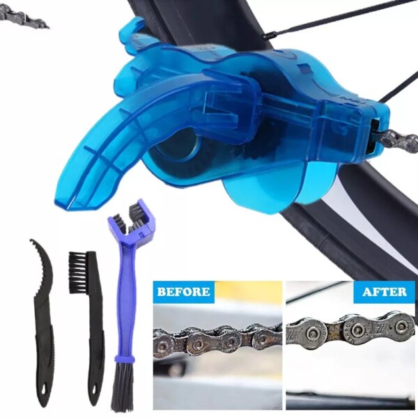 Limpiador de cadena de bicicleta, cepillo limpiador de cadenas de bicicleta, cepillo Grunge, conjunto de herramientas de lavado para bicicleta, herramientas de Reparación de bicicletas