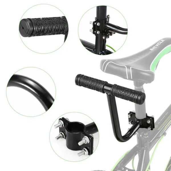 Reposabrazos de seguridad para bicicleta para niños, manija del asiento trasero de la bicicleta, silla, reposabrazos, accesorios de bicicleta, soporte de piezas