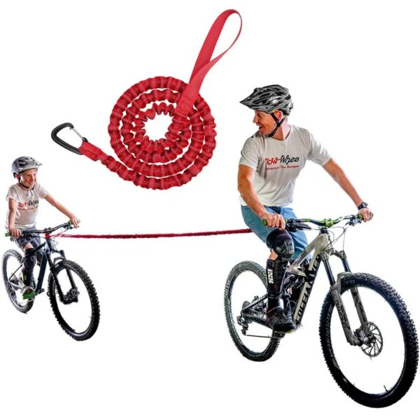 Correa elástica para bicicleta, cuerda de tracción de nailon, cuerda de remolque para bicicleta de montaña para padres e hijos, equipo de seguridad para bicicleta eléctrica para niños, herramienta para exteriores