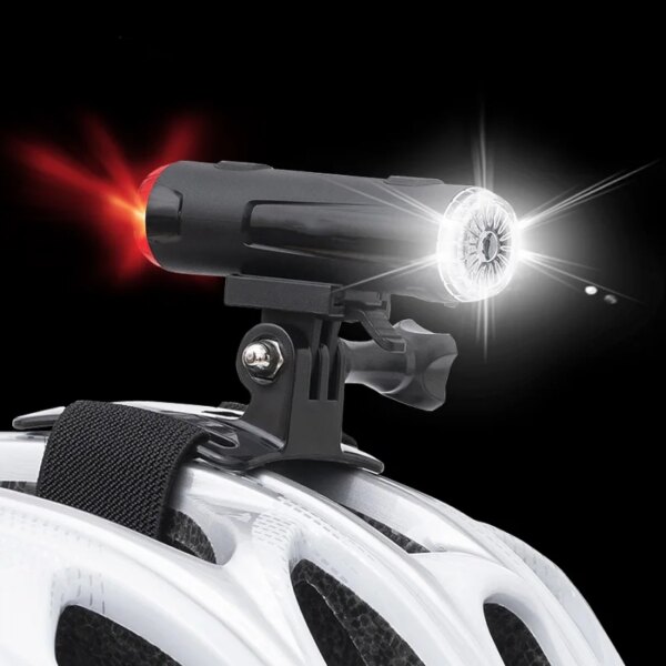 Luz LED delantera para bicicleta, resistente al agua, luz trasera recargable por USB, faro trasero para ciclismo 2 en 1, apto para cualquier bicicleta/casco
